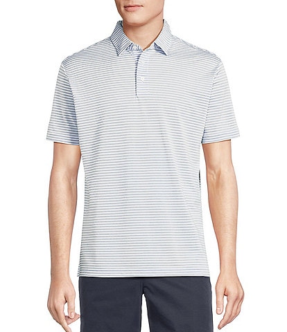 Cremieux Blue Label Performance Stretch Striped Short Sleeve Polo Shirt
