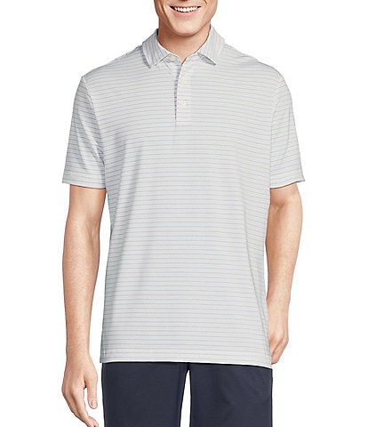Cremieux Blue Label Performance Stretch Striped Short Sleeve Polo Shirt