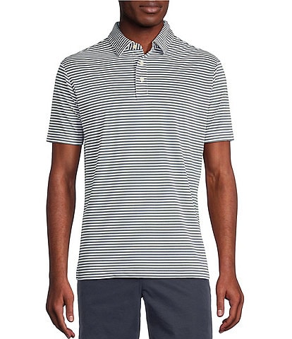 Cremieux Blue Label Performance Stretch Striped Short Sleeve Polo Shirt