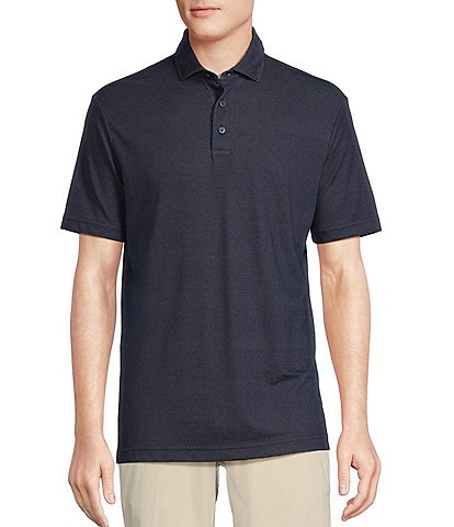 Cremieux Blue Label Performance Stretch Textured Striped Short Sleeve Polo Shirt
