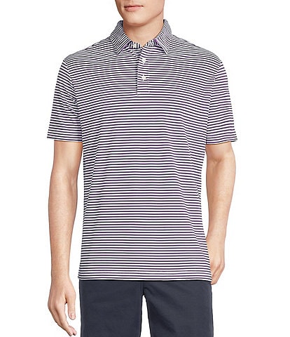 Cremieux Blue Label Performance Stretch Striped Short Sleeve Polo Shirt