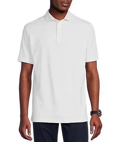 Cremieux Blue Label Performance Stretch Tennis Print Short Sleeve Polo Shirt