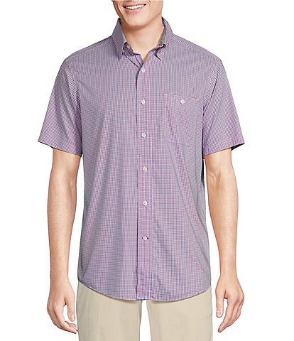 Cremieux Blue Label Performance Stretch Twill Checked Short Sleeve Woven Shirt