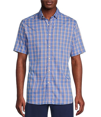 Cremieux Blue Label Performance Twill Plaid Short Sleeve Woven Shirt