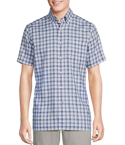 Cremieux Blue Label Plaid Lightweight Oxford Short Sleeve Woven Shirt