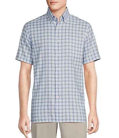 Cremieux Blue Label Plaid Lightweight Oxford Short Sleeve Woven Shirt