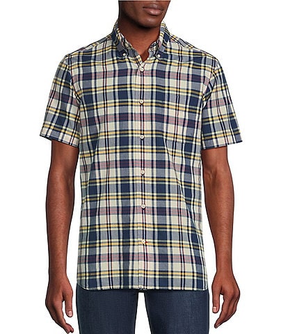 Cremieux Blue Label Plaid Madras Short Sleeve Woven Shirt