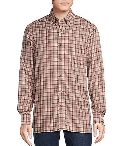 Cremieux Blue Label Plaid Twill Long Sleeve Woven Shirt