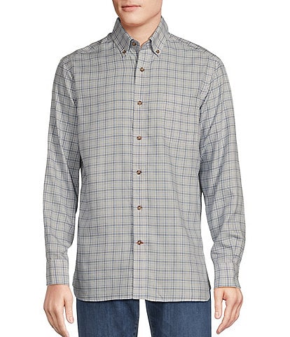 Cremieux Blue Label Plaid Twill Long Sleeve Woven Shirt