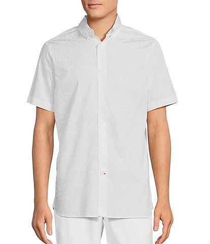 Cremieux Blue Label Poplin Print Short Sleeve Woven Shirt