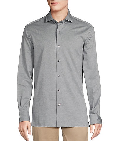 Cremieux Blue Label Print Jacquard Long Sleeve Woven Shirt
