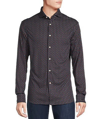 Cremieux Blue Label Print Long Sleeve Interlock Coatfront Shirt