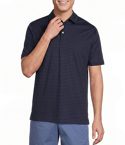 Cremieux Blue Label Printed Interlock Short Sleeve Polo Shirt