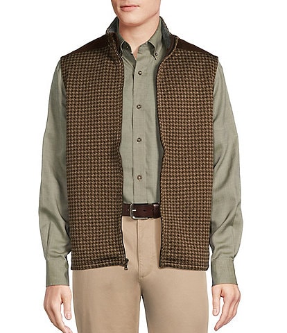 Cremieux Blue Label Houndstooth Full-Zip Vest