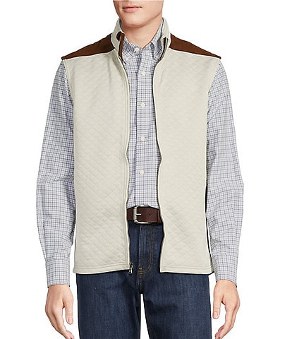 Cremieux Blue Label Solid Quilted Full-Zip Vest