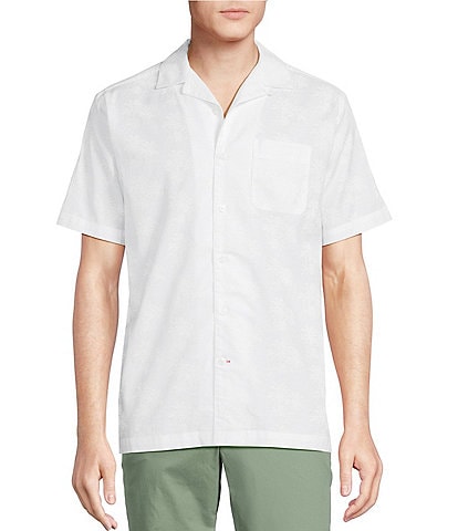 Cremieux Blue Label Saint Tropez Collection Palm Tree Short Sleeve Woven Camp Shirt