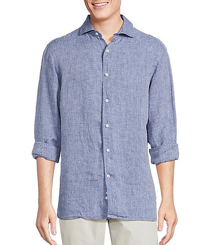 Cremieux Blue Label Saint Tropez Solid Linen Long Sleeve Woven Shirt