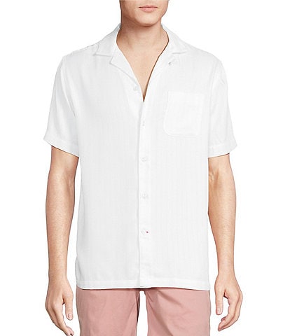 Cremieux Blue Label Saint Tropez Solid Textured Short Sleeve Woven Camp Shirt