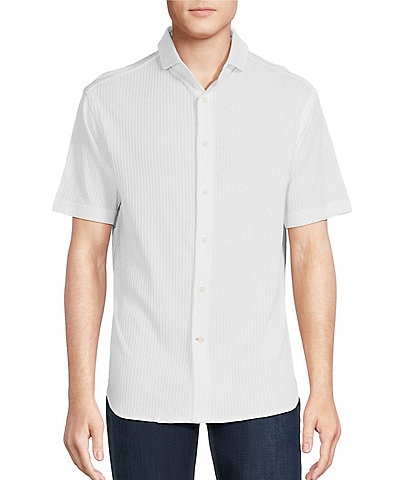 Cremieux Blue Label Seersucker Short Sleeve Coatfront Shirt