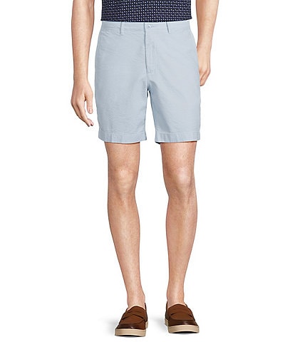 Cremieux Blue Label Seersucker Solid Garment Dyed Madison 8" Inseam Shorts
