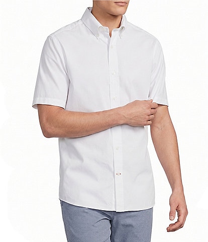 Cremieux Blue Label Short Sleeve Button Down Performance BRRR Solid Woven Shirt
