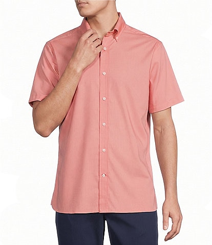 Cremieux Blue Label Short Sleeve Button Down Performance BRRR Solid Woven Shirt