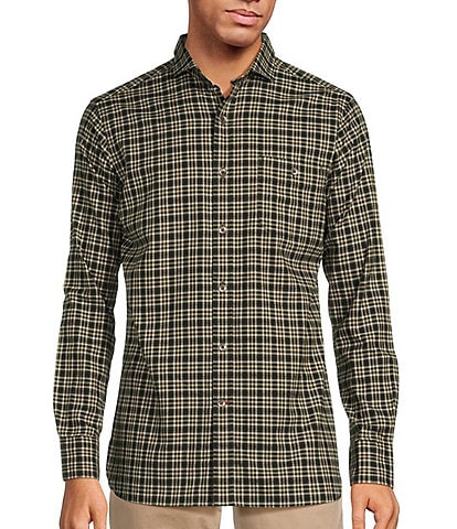 Cremieux Blue Label Slim Fit Checked Jaspe Twill Long-Sleeve Woven Shirt