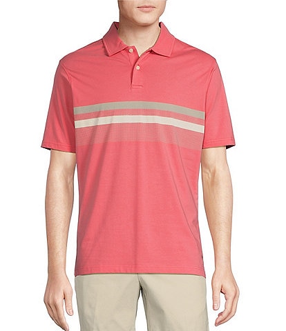 Cremieux Blue Label Slim Fit Chest Stripe Jersey Short Sleeve Polo Shirt