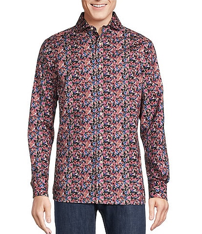 Cremieux Blue Label Slim Fit Floral Print Cotton-Twill Long Sleeve Woven Shirt