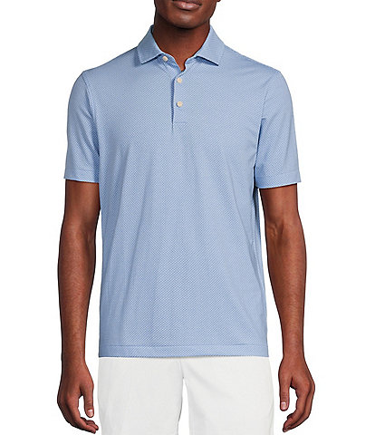Cremieux Blue Label Slim-Fit Lightweight Pique Micro Print Short Sleeve Polo Shirt