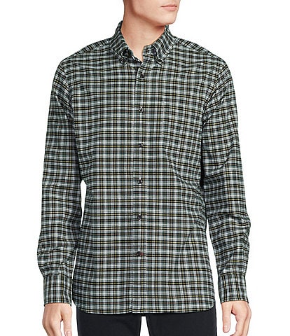 Cremieux Blue Label Slim Fit Medium Plaid Oxford Long Sleeve Woven Shirt