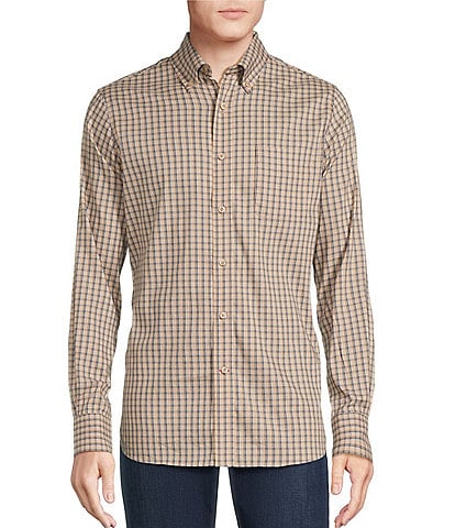 Cremieux Blue Label Slim Fit Mini Multi Plaid Flex Twill Long Sleeve Woven Shirt