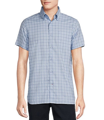 Cremieux Blue Label Slim Fit Plaid Lightweight Oxford Short Sleeve Woven Shirt