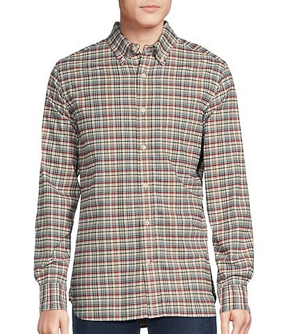 Cremieux Blue Label Slim Fit Plaid Oxford Long-Sleeve Woven Shirt