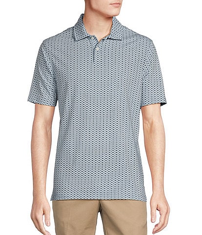 Cremieux Blue Label Slim Fit Printed Jersey Short Sleeve Polo Shirt