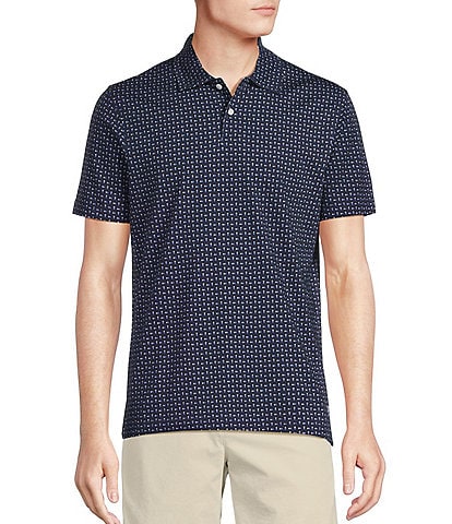 Cremieux Blue Label Slim Fit Stretch Geo Print Polo Shirt
