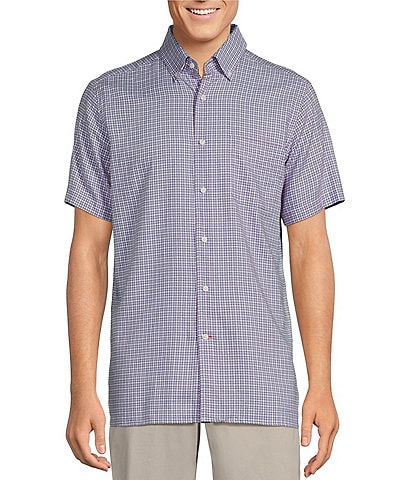 Cremieux Blue Label Small Plaid Lightweight Oxford Short Sleeve Woven Shirt