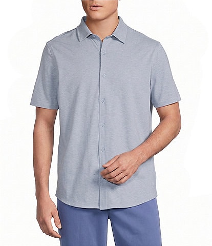 Cremieux Blue Label Solid Coat Front Short Sleeve Shirt