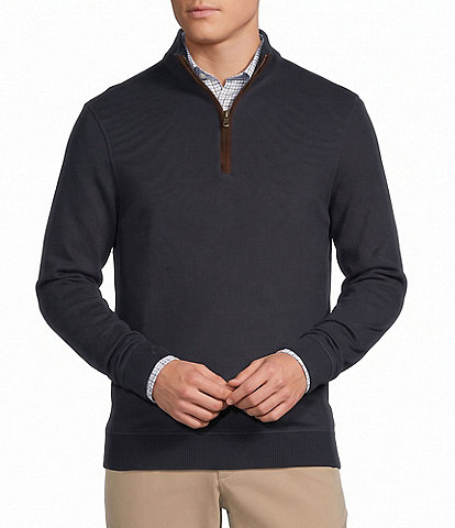 Cremieux Blue Label Solid French Rib Quarter-Zip Pullover