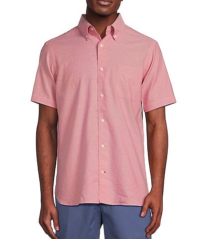 Cremieux Blue Label Solid Light Weight Oxford Short Sleeve Woven Shirt
