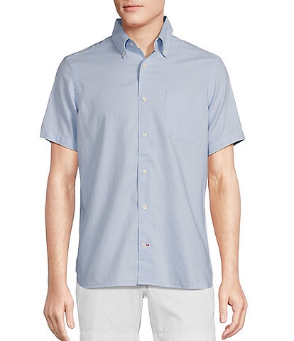 Cremieux Blue Label Solid Light Weight Oxford Short Sleeve Woven Shirt