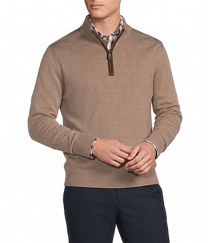 Cremieux Blue Label Solid Lightweight Quarter Zip Sweater
