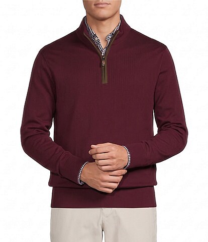 Cremieux Blue Label Solid Lightweight Quarter Zip Sweater
