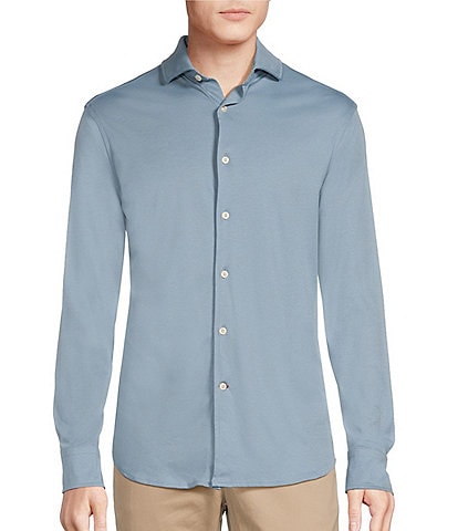 Cremieux Blue Label Solid Long Sleeve Interlock Coatfront Shirt