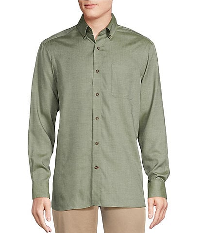 Cremieux Blue Label Solid Long Sleeve Woven Shirt