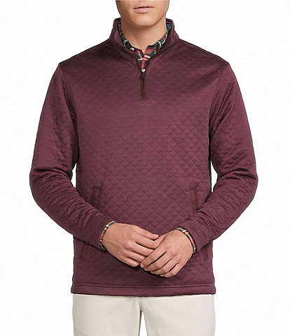 Cremieux Blue Label Solid Quilted Quarter Zip Pullover
