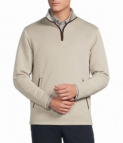 Cremieux Blue Label Solid Quilted Quarter Zip Pullover