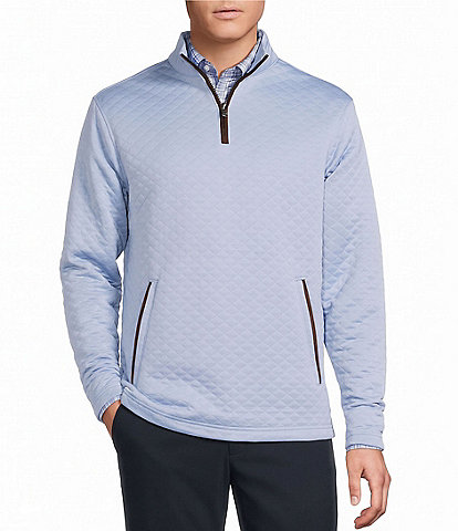 Cremieux Blue Label Solid Quilted Quarter Zip Pullover