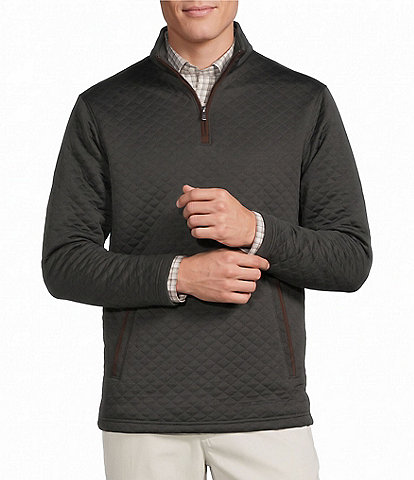 Cremieux Blue Label Solid Quilted Quarter Zip Pullover