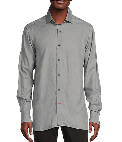 Cremieux Blue Label Solid Rayon Twill Long-Sleeve Woven Shirt